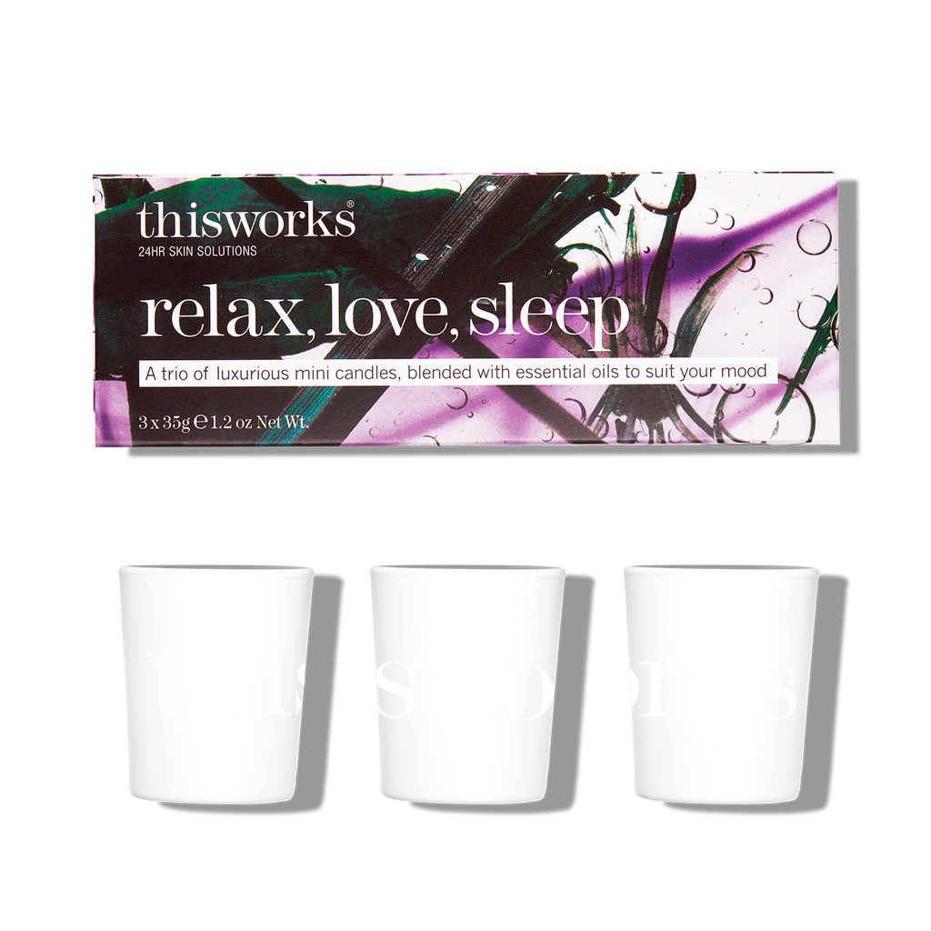 relax love sleep candle trio